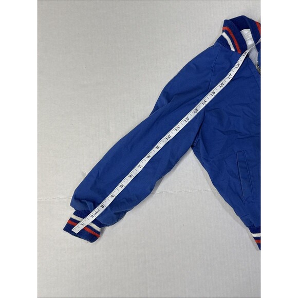 Vintage Bomber Jacket Size 6 Boy Blue American Flag Patriotic - Picture 14 of 16